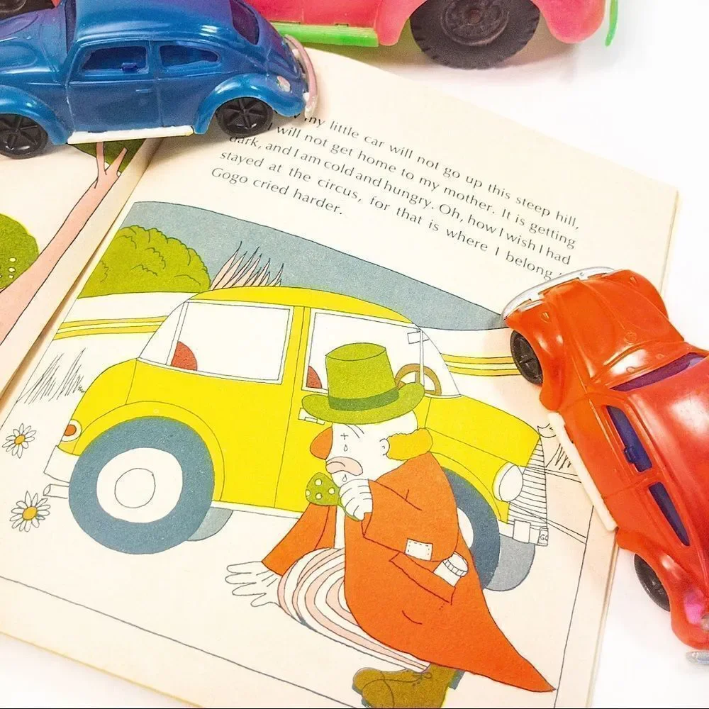 Vintage VW Toy Bundle Plastic Cars & Book